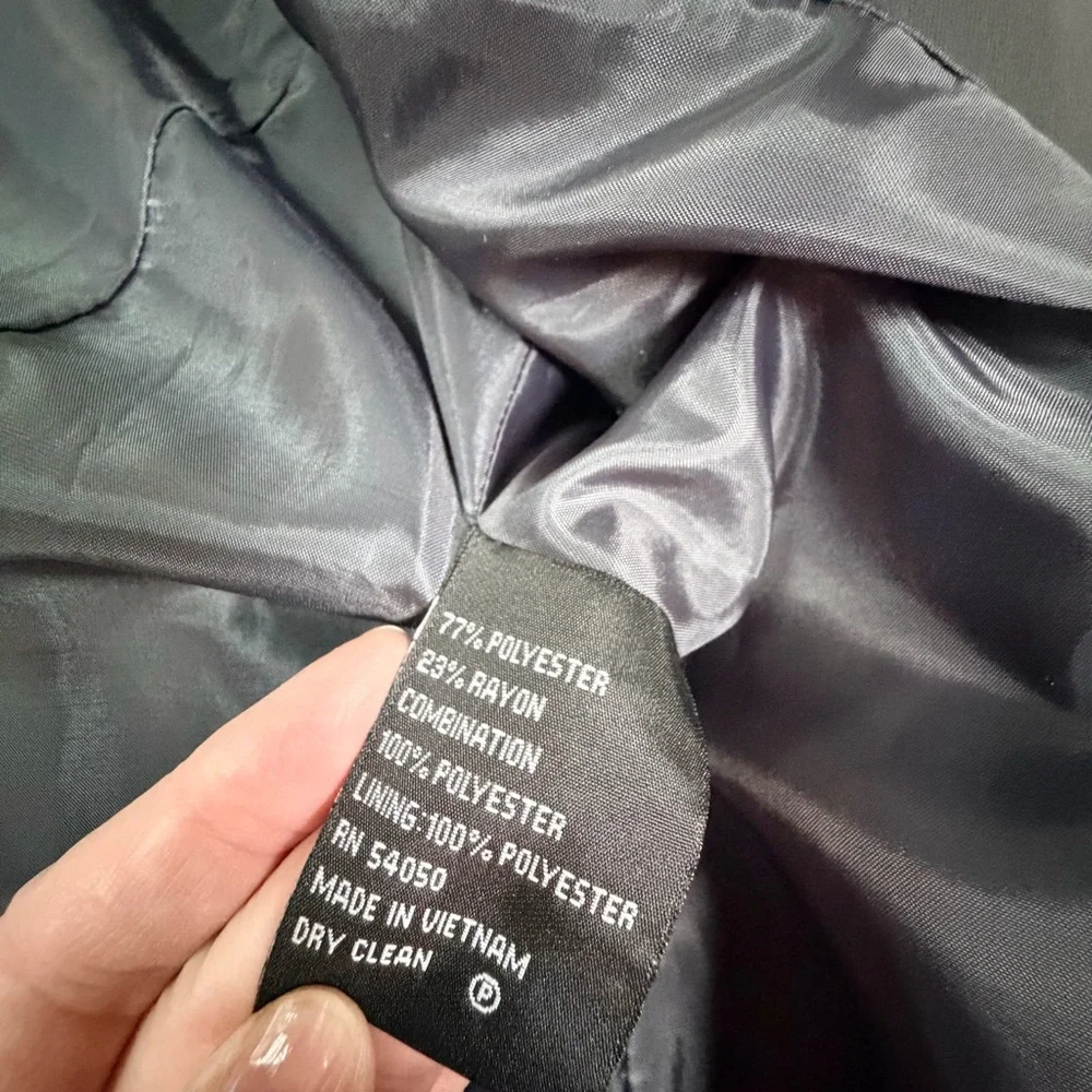 Kasper Women's Charcaol Gray/White Houndstooth Open Front Blazer/Jacket-Size 14 - Picture 5 of 7